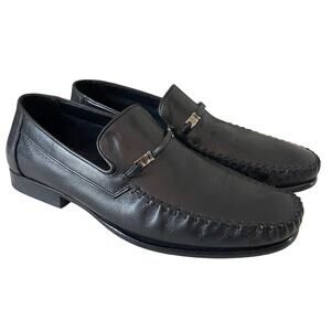 Bruno Magli Mens Horse-bit Leather Dress Shoes Loafers 9.5